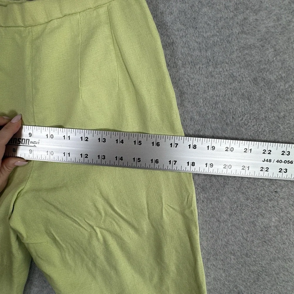 Talbots Petites Irish Linen Trousers Size 2P Light‎ Green Lined Straight Leg VTG